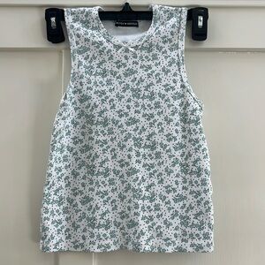 Brandy Melville, Floral Print Tan Top